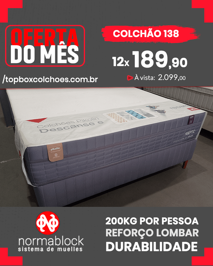 Colchão casal Aseptic Pikolin